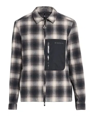 Moncler Grenoble Men's Plaid Mixed-Media Jacket | Thumbnail 1 Moncler Grenoble Men's Plaid Mixed-Media Jacket | Thumbnail 1