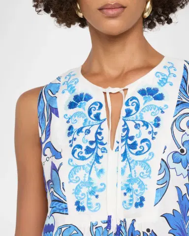 Johnny Was Embroidered Floral-Print Linen Tank Top | Thumbnail 5 Johnny Was Embroidered Floral-Print Linen Tank Top | Thumbnail 5