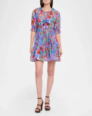 Johnny Was Suzy Floral-Print Ruffle Mini Dress | Thumbnail 2 Johnny Was Suzy Floral-Print Ruffle Mini Dress | Thumbnail 2