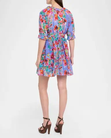 Johnny Was Suzy Floral-Print Ruffle Mini Dress | Thumbnail 3 Johnny Was Suzy Floral-Print Ruffle Mini Dress | Thumbnail 3