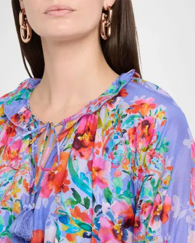 Johnny Was Suzy Floral-Print Ruffle Mini Dress | Thumbnail 5 Johnny Was Suzy Floral-Print Ruffle Mini Dress | Thumbnail 5