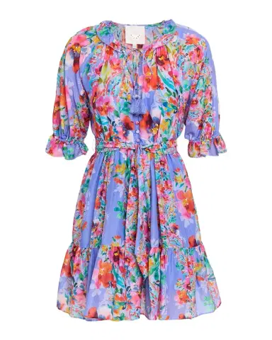 Johnny Was Suzy Floral-Print Ruffle Mini Dress | Thumbnail 1 Johnny Was Suzy Floral-Print Ruffle Mini Dress | Thumbnail 1