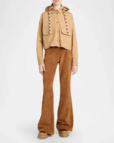 Moncler Cotton Blend Hooded Shirt Jacket | Thumbnail 2 Moncler Cotton Blend Hooded Shirt Jacket | Thumbnail 2