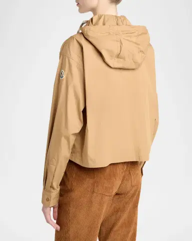 Moncler Cotton Blend Hooded Shirt Jacket | Thumbnail 3 Moncler Cotton Blend Hooded Shirt Jacket | Thumbnail 3