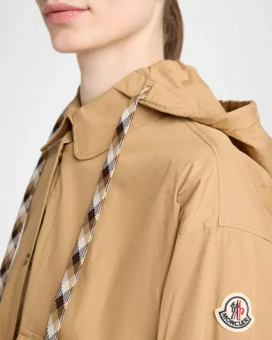 Moncler Cotton Blend Hooded Shirt Jacket | Thumbnail 5 Moncler Cotton Blend Hooded Shirt Jacket | Thumbnail 5
