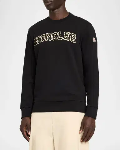 Moncler Men's Logo Cotton Sweatshirt | Thumbnail 4 Moncler Men's Logo Cotton Sweatshirt | Thumbnail 4