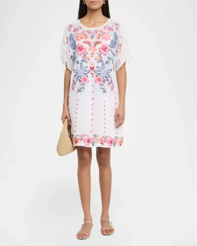 Johnny Was Embroidered Split-Sleeve Mini Dress | Thumbnail 2 Johnny Was Embroidered Split-Sleeve Mini Dress | Thumbnail 2