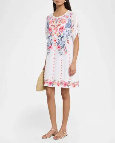 Johnny Was Embroidered Split-Sleeve Mini Dress | Thumbnail 4 Johnny Was Embroidered Split-Sleeve Mini Dress | Thumbnail 4
