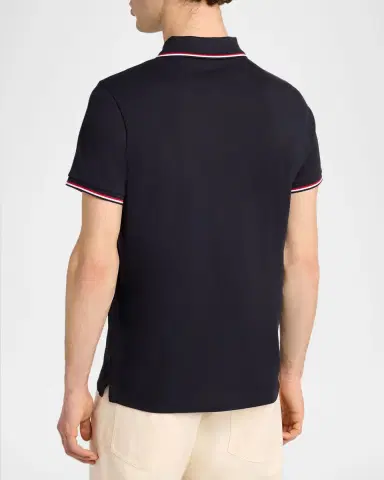 Moncler en's Striped-Trim Cotton Pique Polo Shirt | Thumbnail 3 Moncler en's Striped-Trim Cotton Pique Polo Shirt | Thumbnail 3