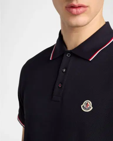 Moncler en's Striped-Trim Cotton Pique Polo Shirt | Thumbnail 5 Moncler en's Striped-Trim Cotton Pique Polo Shirt | Thumbnail 5