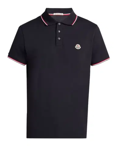 Moncler en's Striped-Trim Cotton Pique Polo Shirt | Thumbnail 1 Moncler en's Striped-Trim Cotton Pique Polo Shirt | Thumbnail 1