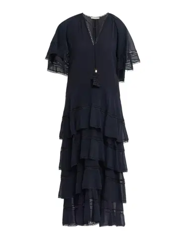 Dorothee Schumacher Dreamful Volumes Tiered Lace-Trim Midi Dress | Thumbnail 1 Dorothee Schumacher Dreamful Volumes Tiered Lace-Trim Midi Dress | Thumbnail 1