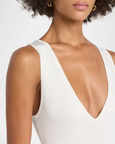 Toccin Patricia V-Neck Seamed Midi Dress with Fringe | Thumbnail 5 Toccin Patricia V-Neck Seamed Midi Dress with Fringe | Thumbnail 5