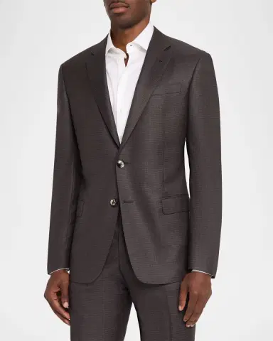 Giorgio Armani Men's Soft Line Micro-Check Two-Piece Suit | Thumbnail 3 Giorgio Armani Men's Soft Line Micro-Check Two-Piece Suit | Thumbnail 3