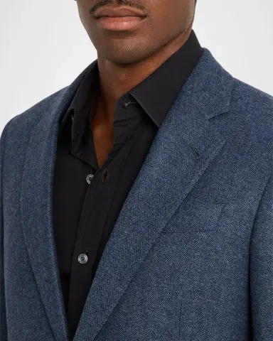 Giorgio Armani Men's Soft Line Chevron Single-Breasted Sport Coat | Thumbnail 4 Giorgio Armani Men's Soft Line Chevron Single-Breasted Sport Coat | Thumbnail 4