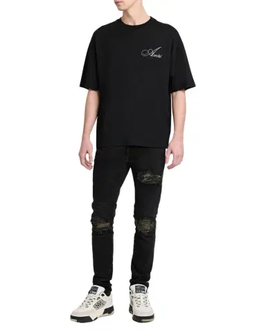 AMIRI Men's Crystal-Embellished Logo Cotton T-Shirt | Thumbnail 1 AMIRI Men's Crystal-Embellished Logo Cotton T-Shirt | Thumbnail 1
