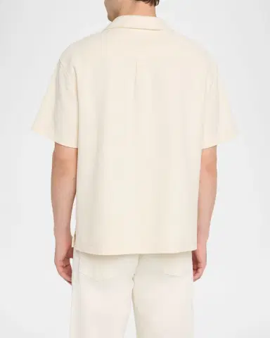 Frame Men's Jacquard Cotton Short-Sleeve Shirt | Thumbnail 3 Frame Men's Jacquard Cotton Short-Sleeve Shirt | Thumbnail 3