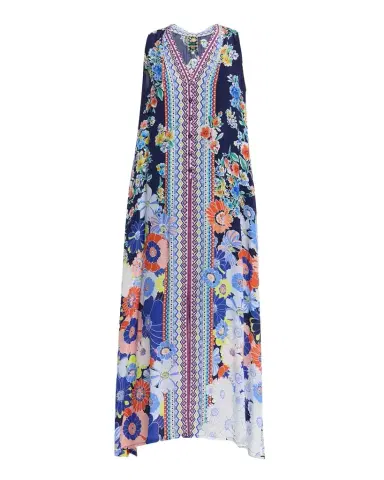 Johnny Was Banksia Floral-Print Silk Maxi Dress | Thumbnail 1 Johnny Was Banksia Floral-Print Silk Maxi Dress | Thumbnail 1
