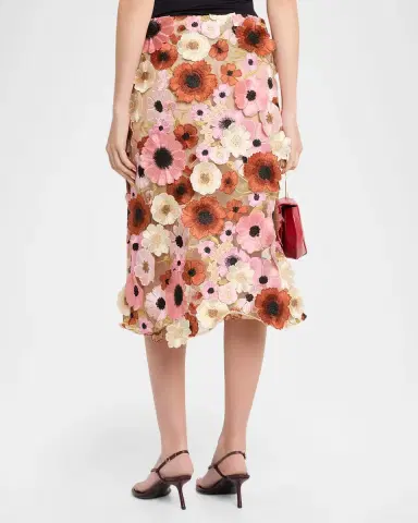 Dorothee Schumacher Blooming Meadow 3D Embroidered Midi Skirt | Thumbnail 3 Dorothee Schumacher Blooming Meadow 3D Embroidered Midi Skirt | Thumbnail 3