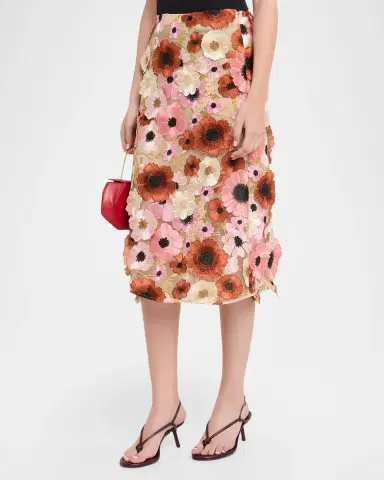 Dorothee Schumacher Blooming Meadow 3D Embroidered Midi Skirt | Thumbnail 4 Dorothee Schumacher Blooming Meadow 3D Embroidered Midi Skirt | Thumbnail 4