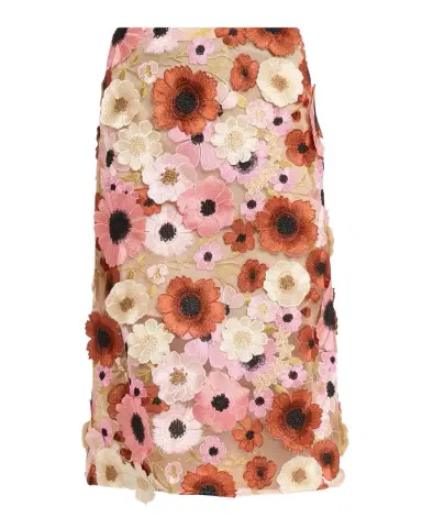 Dorothee Schumacher Blooming Meadow 3D Embroidered Midi Skirt | Thumbnail 1 Dorothee Schumacher Blooming Meadow 3D Embroidered Midi Skirt | Thumbnail 1