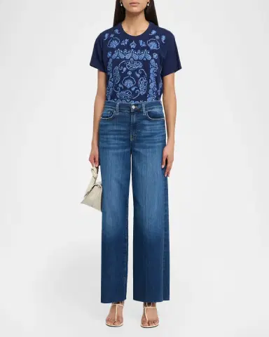 Johnny Was Paisley-Embroidered Cotton Tee | Thumbnail 2 Johnny Was Paisley-Embroidered Cotton Tee | Thumbnail 2