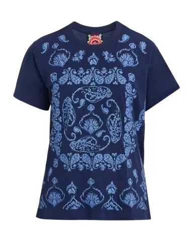 Johnny Was Paisley-Embroidered Cotton Tee | Thumbnail 1 Johnny Was Paisley-Embroidered Cotton Tee | Thumbnail 1
