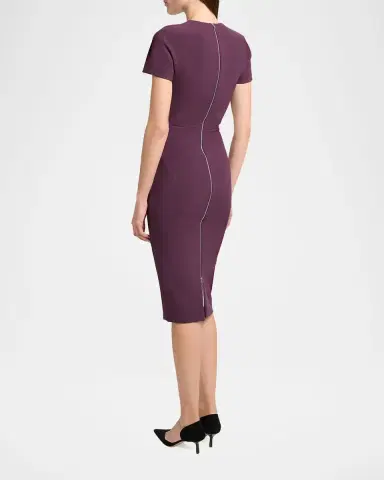 Victoria Beckham Fitted Wool Midi Dress | Thumbnail 2 Victoria Beckham Fitted Wool Midi Dress | Thumbnail 2