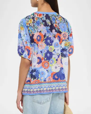 Johnny Was Margot Tasseled Floral-Print Blouse | Thumbnail 3 Johnny Was Margot Tasseled Floral-Print Blouse | Thumbnail 3