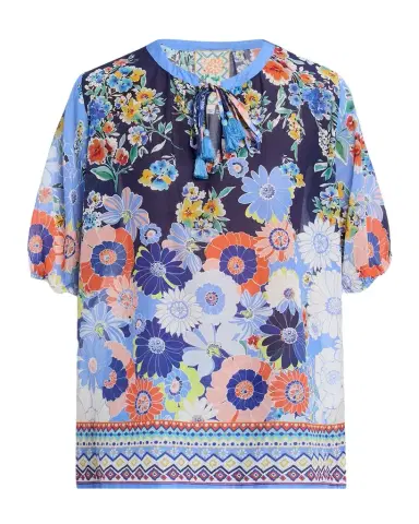 Johnny Was Margot Tasseled Floral-Print Blouse | Thumbnail 1 Johnny Was Margot Tasseled Floral-Print Blouse | Thumbnail 1