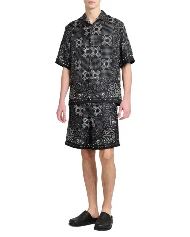 Amiri Men's Silk MA Quad Paisley Short-Sleeve Shirt | Thumbnail 1 Amiri Men's Silk MA Quad Paisley Short-Sleeve Shirt | Thumbnail 1