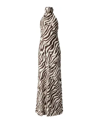 Toccin Alina Zebra Halter Backless Gown | Thumbnail 1 Toccin Alina Zebra Halter Backless Gown | Thumbnail 1