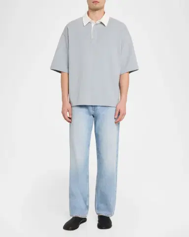 Frame Men's Cotton Drop-Shoulder Polo Shirt | Thumbnail 2 Frame Men's Cotton Drop-Shoulder Polo Shirt | Thumbnail 2