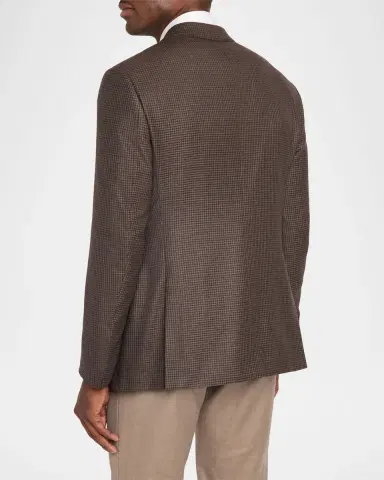 Giorgio Armani Men's Soft Line Houndstooth Single-Breasted Sport Coat | Thumbnail 2 Giorgio Armani Men's Soft Line Houndstooth Single-Breasted Sport Coat | Thumbnail 2