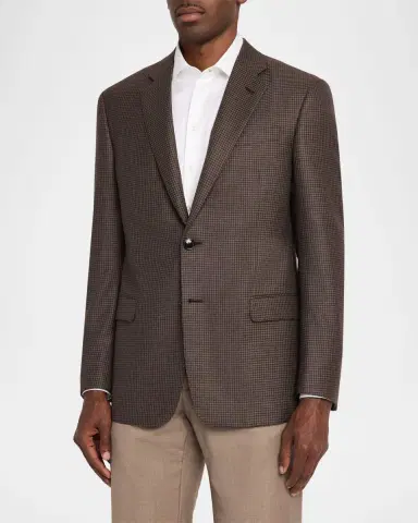 Giorgio Armani Men's Soft Line Houndstooth Single-Breasted Sport Coat | Thumbnail 3 Giorgio Armani Men's Soft Line Houndstooth Single-Breasted Sport Coat | Thumbnail 3