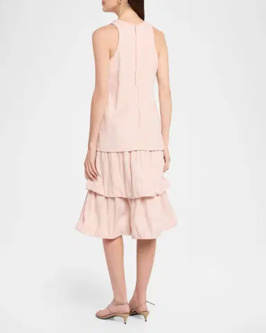 Dorothee Schumacher Casual Sophistication Tiered Linen-Cotton Midi Dress | Thumbnail 3 Dorothee Schumacher Casual Sophistication Tiered Linen-Cotton Midi Dress | Thumbnail 3