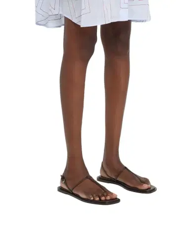 Toteme T-Strap Nappa Leather Flat Thong Sandals | Thumbnail 1 Toteme T-Strap Nappa Leather Flat Thong Sandals | Thumbnail 1