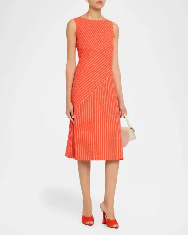 Misook Striped Boat-Neck Midi Dress | Thumbnail 4 Misook Striped Boat-Neck Midi Dress | Thumbnail 4