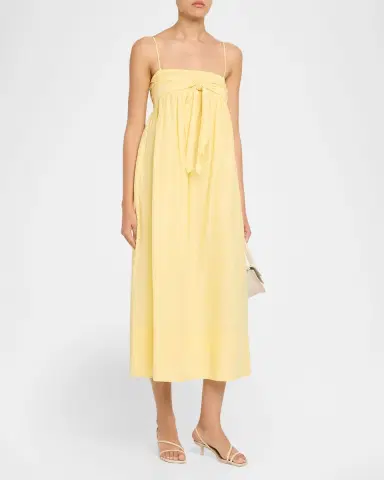 Vince Tie-Front Cotton Maxi Dress | Thumbnail 4 Vince Tie-Front Cotton Maxi Dress | Thumbnail 4