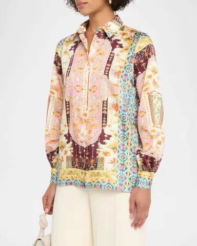Elie Tahari The Lior Baroque Floral-Print Shirt | Thumbnail 4 Elie Tahari The Lior Baroque Floral-Print Shirt | Thumbnail 4
