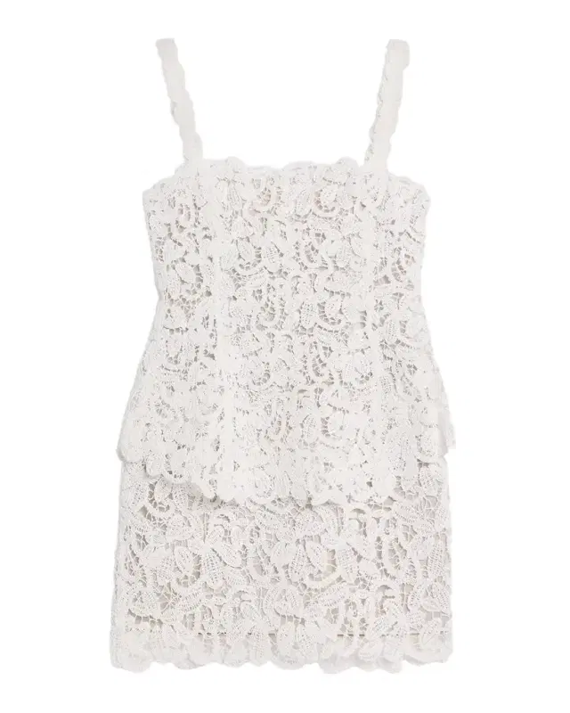 Rylin Floral Raffia Lace Mini Dress Rylin Floral Raffia Lace Mini Dress