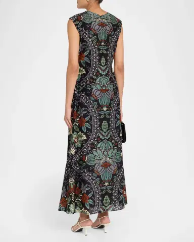 Elie Tahari The Kinsley Sleeveless Floral-Print Maxi Dress | Thumbnail 3 Elie Tahari The Kinsley Sleeveless Floral-Print Maxi Dress | Thumbnail 3