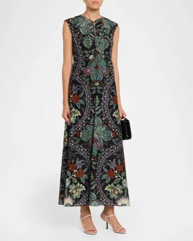 Elie Tahari The Kinsley Sleeveless Floral-Print Maxi Dress | Thumbnail 4 Elie Tahari The Kinsley Sleeveless Floral-Print Maxi Dress | Thumbnail 4