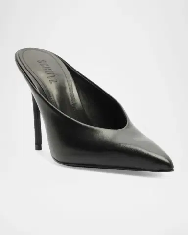 Schutz 100mm Loren Leather Mule Pumps | Thumbnail 2 Schutz 100mm Loren Leather Mule Pumps | Thumbnail 2