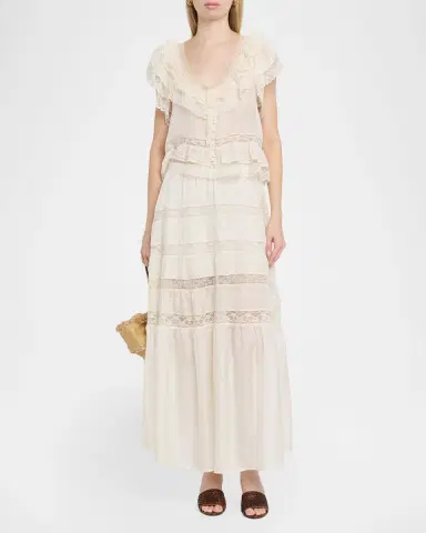 LoveShackFancy Nivine Silk Lace Maxi Skirt | Thumbnail 2 LoveShackFancy Nivine Silk Lace Maxi Skirt | Thumbnail 2