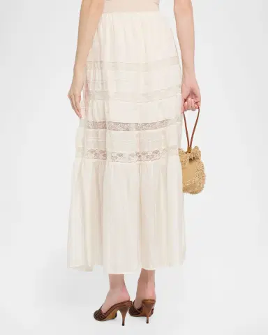 LoveShackFancy Nivine Silk Lace Maxi Skirt | Thumbnail 3 LoveShackFancy Nivine Silk Lace Maxi Skirt | Thumbnail 3