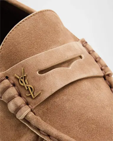 Saint Laurent Le Suede YSL Penny Loafers | Thumbnail 4 Saint Laurent Le Suede YSL Penny Loafers | Thumbnail 4