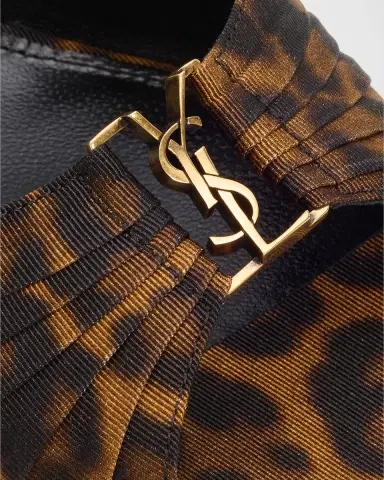 Saint Laurent 90mm Leopard Grosgrain Mule Pumps | Thumbnail 5 Saint Laurent 90mm Leopard Grosgrain Mule Pumps | Thumbnail 5
