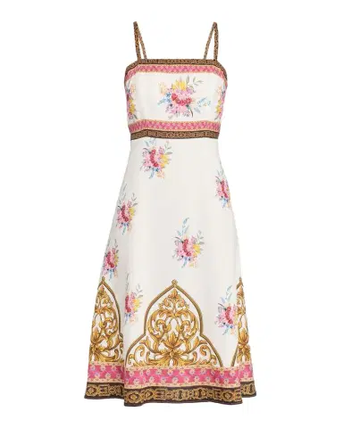 Elie Tahari The Annalise Floral and Scrollwork-Print Midi Dress | Thumbnail 1 Elie Tahari The Annalise Floral and Scrollwork-Print Midi Dress | Thumbnail 1