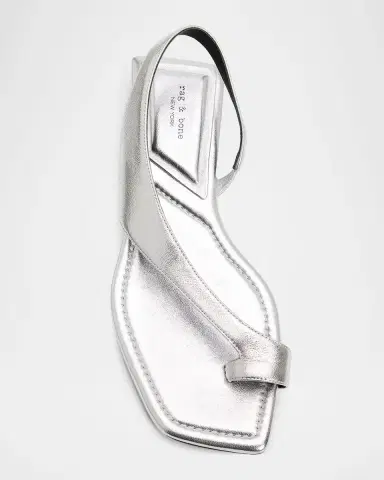 rag & bone Liv Metallic Leather Flat Toe-Ring Sandals | Thumbnail 3 rag & bone Liv Metallic Leather Flat Toe-Ring Sandals | Thumbnail 3